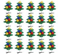 YIBOZI Fermaglio per capelli natalizio per bambini, con paillettes, clip a molla con fiocchi di neve e renna, 20 pezzi