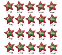 YIBOZI Fermaglio per capelli natalizio per bambini, con paillettes, clip a molla con fiocchi di neve e renna, 20 pezzi