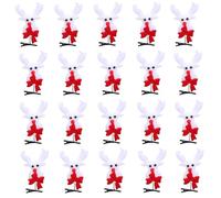 YIBOZI Fermaglio per capelli natalizio per bambini, con paillettes, clip a molla con fiocchi di neve e renna, 20 pezzi