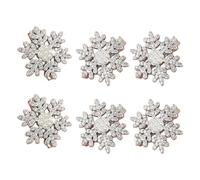 YIBOZI Fermaglio per capelli per bambini, 6 pezzi, fiocco di neve, strass, perle, per ragazze, leggero, accessorio natalizio creativo
