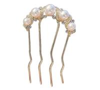 YIBOZI Forcina per capelli con perle a forma di U, elegante bastone per capelli cinese, da donna, con accenti di carta e conchiglia, accessorio per capelli in lega