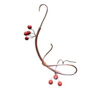 YIBOZI Mangiatoia a forma di farfalla, realizzata a mano, con design in metallo con bacche rosse, adatta per decorare il giardino, attira farfalle e uccelli