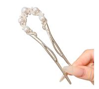 YIBOZI Perle Strass Forcina Elegante Strass Perle Tornante Per Matrimoni Banchetti Sicuro Updos Acconciatura Metallo Capelli Stick Per Le Donne Evento Formale