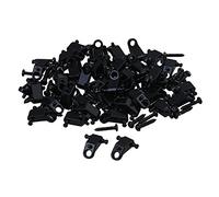 Yibuy 1.3x 0.5x0.4cm Copper Roller Chitarra elettrica String Tree Guide Retainer Black Set di 200