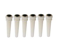 Yibuy 1 set di 6 piroli per chitarra in osso di bestiame, in abalone a punti/rame con gonna circolare da 5,33 mm