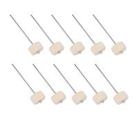 Yibuy 10PCS Pedale Testa Mallet Bastoni 7,5 pollici Lunghezza Albero Bianco per Grancassa