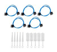 Yibuy 15 spazzole blu in nylon e plastica per bocchino per tromba kit di manutenzione