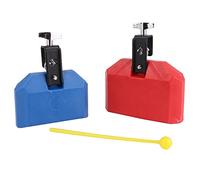 Yibuy 2 pezzi di plastica tamburo staffa Jam Blocks percussioni accessori rosso e blu