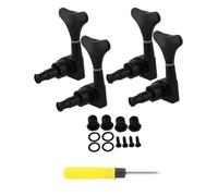 Yibuy 4 Pezzi Nero 4R Meccaniche Teste per Basso Chitarra Parte w/Kit Cacciavite 40x58x30mm