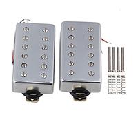 yibuy 50 mm/52 mm Ponte e collo Humbucker Pickup per chitarra elettrica, set di 2, Silver