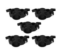 Yibuy 5PCS tamburo elettronico rack morsetto clip di montaggio supporto 19mm plastica nera