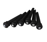 Yibuy 6 x nero chitarra acustica ebano sella bianco Dot ponte perni parti dado