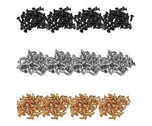 Yibuy 600 Pezzi Chitarra Elettrica Basso Battipenna Copertura Vite Cromo Nero Dorato 6x12mm
