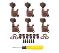 Yibuy 7 Pezzi Chitarra Elettrica Meccaniche Teste 3 Sinistra 3 Destra Bronzy Viti Kit 40x37mm