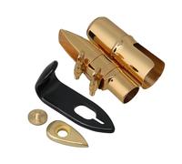 Yibuy 7# Soprano B Flat Sax Bocchino Pollice Gancio Resto Supporto Kit Placcato Oro 7,5 x 1,5 cm