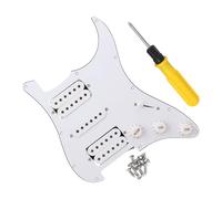 Yibuy Battipenna bianco per chitarra elettrica a 3 strati HSH con kit pickup a doppia bobina, 282 x 225 mm