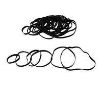 Yibuy Black Flat Cassette Tape Machine Recorder Rubber Belt 4 mm/0.15inch Pack of 50