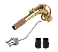 Yibuy Collo alto a gomito in ottone con spina terminale per sassofono e supporto a morsetto per fascia