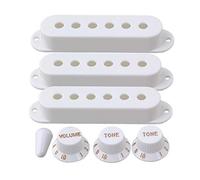 Yibuy Guitar 3 Pickup Cover 1 Volume 2 Tone Manopole Interruttore Parti Set Bianco
