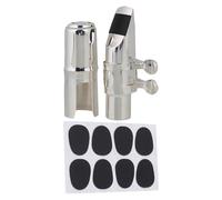 Yibuy Kit bocchino per sassofono contralto e piatto, 6# e cerotti ovali, colore nero