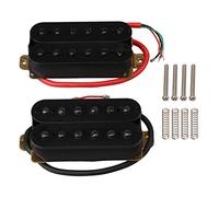 Yibuy, pickup humbucker per chitarra, in metallo, doppia bobina, set di 2, Black