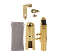 Yibuy Set bocchino piatto per sassofono tenore B dorato 7 # morsetto con gancio per pollice supporto