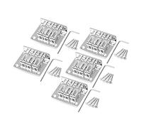 Yibuy - Set di 5 cordiera per chitarra elettrica a 3 corde, in lega di zinco, colore: argento