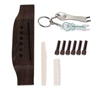 Yibuy Set di 6 pioli per chitarra in legno con ponte, sottosella e dado e estrattori