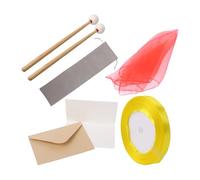 Yibuy Set di mazze in feltro per timpani, 35,6 cm, con sciarpa, nastro di raso e biglietto di auguri