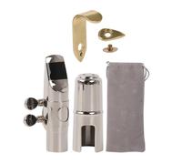 Yibuy Silver Soprano B Flat Saxophone Bocchino 7# morsetto Cap & Thumb Hook Rest Kit