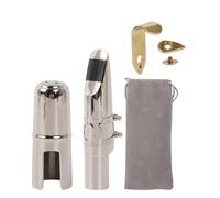 Yibuy Silver Tenor B Flat Saxophone Bocchino 7# morsetto & Thumb Hook Rest Holder Kit