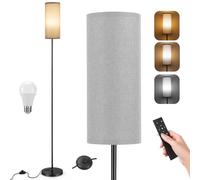 YICAIZI Lampada da Terra per Soggiorno, 171.5cm Piantana Lampada da con Regolabile Paralume, 3 Temperature di Colore, Telecomando e Interruttore a Pedale, Lampadina da 12 W inclusa (grigio)