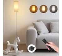 YICAIZI Lampada da Terra per Soggiorno, 171.5cm Piantana Lampada da con Regolabile Paralume in Lino Beige, 3 Temperature di Colore, Telecomando e Interruttore a Pedale, Lampadina da 12 W inclusa