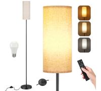 YICAIZI Lampada da Terra per Soggiorno, 171.5cm Piantana Lampada da con Regolabile Paralume in Lino Grigio, 3 Temperature di Colore, Telecomando e Interruttore a Pedale, Lampadina da 12 W inclusa