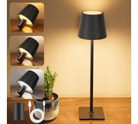 YICAIZI Lampada LED da Tavolo Senza Fili Lampade da Tavolo Batteria Ricaricabile con USB-C e Tappo per Bottiglia, Lampada Tavolo Dimmerabili per Salotto, Ufficio, Camera da Letto, All'aperto, Nero