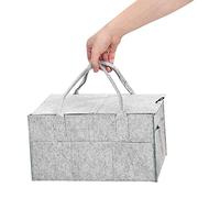 Yicare - Contenitore pieghevole per pannolini in feltro per pannolini e pannolini, con coperchio rimovibile, per riporre i giocattoli dei bambini, borsa portatile per il cambio di auto e viaggi