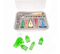 YICBOR Kit per creare nastri bias e 5 misure, 6 mm, 9 mm, 12 mm, 18 mm, 25 mm, clip per punteruolo per trapunta, con 10 pezzi in tessuto pieghevole e strisce polarizzanti, set di strumenti (verde)