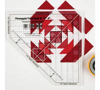 YICBOR Righello per trapuntatura a forma di ananas, antiscivolo, MST-03, 10-13-15 cm, in plastica, rosso