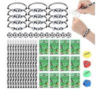 Yicenmy 52 Pezzi Gadget Calcio Compleanno Bambini, 12 Matite 12 Gomme Da Cancellare 12 Giochi Di Flipper 12 Braccialetti 4 Temperamatite, Gadget Calcio Bambini per Ragazzi Ragazze