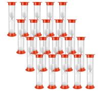 YICH 20 pezzi Set di clessidre rosse da 1 minuto per bambini, set di clessidre in plastica per bambini, sabbia per tempo di scuola, apprendimento, lavaggio dei denti, gioco, casa