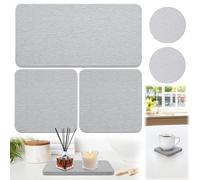 YICH 3 sottobicchieri assorbenti acqua, pietra assorbente per lavello, sottobicchieri per lavello, pietra assorbente, stuoia per lavello, grigio scuro