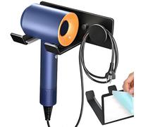 Yichalodge Porta Asciugacapelli Acciaio al Carbonio Porta Phon da Muro per Bagno con Portacavi da Parete Autoadesivo Supporto Asciugacapelli per Hotel Bagno