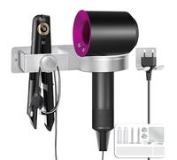 Yichalodge Porta Phon e Piastra Bagno da Muro Alluminio Porta Asciugacapelli Autoadesivo per Bagno, Barbiere, Hotel, Argento