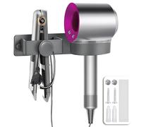 Yichalodge Porta Phon e Piastra Bagno da Muro Alluminio Porta Asciugacapelli Autoadesivo per Bagno, Barbiere, Hotel, Grigio