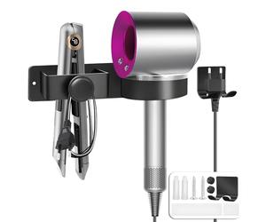 Yichalodge Porta Phon e Piastra Bagno da Muro Alluminio Porta Asciugacapelli Autoadesivo per Bagno, Barbiere, Hotel, Ferroso