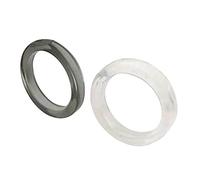 Yichtllk 2X Anello in Resina Acrilica Anello Colorato Moda Stile Y2K Accessorio Gioielli Fan Regalo Fai da Te Anelli per Dito Ornamenti Anello Semplice, Nero Trasparente più Bianco Sbavato