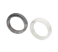 Yichtllk 2X Anello in Resina Acrilica Anello Colorato Moda Stile Y2K Accessorio Gioielli Fan Regalo Fai da Te Anelli per Dito Ornamenti Anello Semplice, Sbavato Nero più Sbavato Bianco