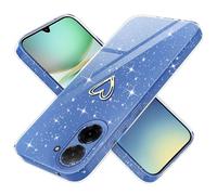 Yichxu Cover per Xiaomi Redmi A5 4G (EU Version) Custodia Glitter TPU Silicone Brillantini con Protezione Fotocamera Motivo Cuore Sottile Morbid Antiurto Protettiva Case per Redmi A5, Blu