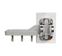 YICI Supporto per soffione doccia regolabile - Portasapone da parete per doccia con 3 ganci, supporto per doccia con adesivo resistente, supporto per tubo flessibile per doccia Materiale POM, argento