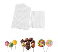 Yicoovey 200 lecca -lecca bianche, aste per torte, bastoncini usati per fare caramelle arcobaleno, cioccolato e dessert, per preparare lecca lecca